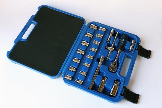 Dopsleutelset met 72-tandige ratel 3/8" 22-delig